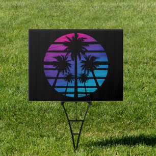 Palm Tree Hawaiian Beach Summer Vacation Sign