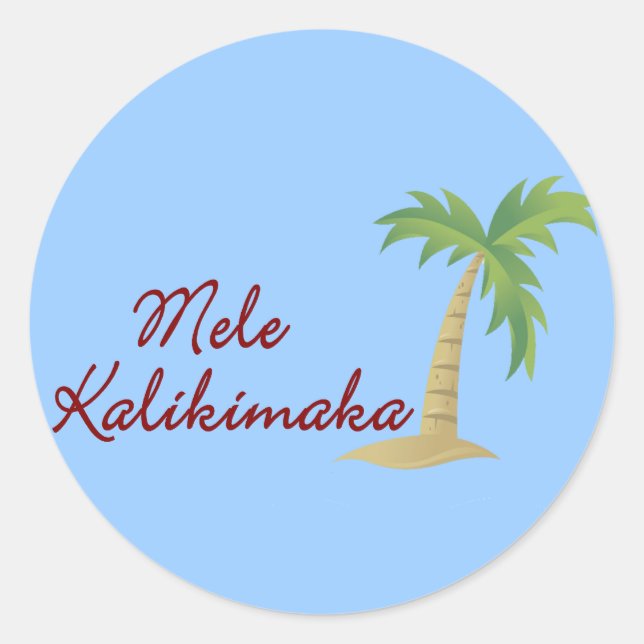 Palm Tree hawaiian christmas 2 Classic Round Sticker (Front)
