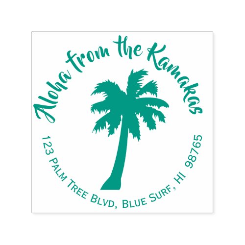 Palm Tree Hawaiian Return Address Stamp Custom