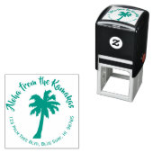 Palm Tree Hawaiian Return Address Stamp Custom (In Situ)