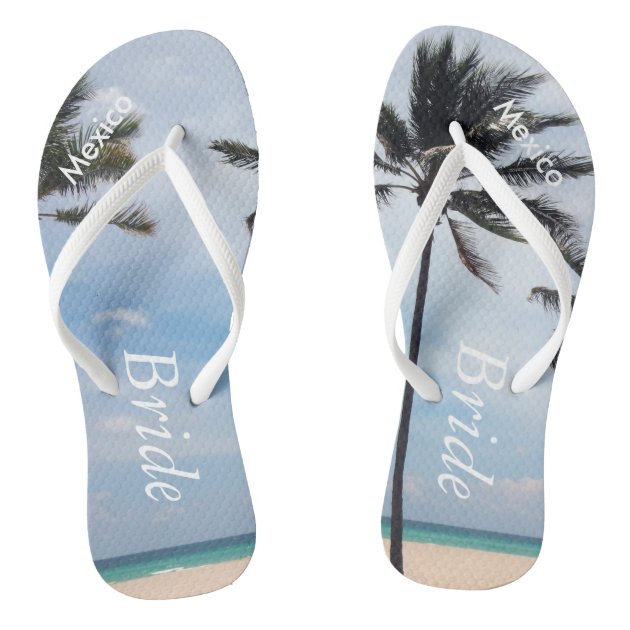 beach wedding flip flops for bride