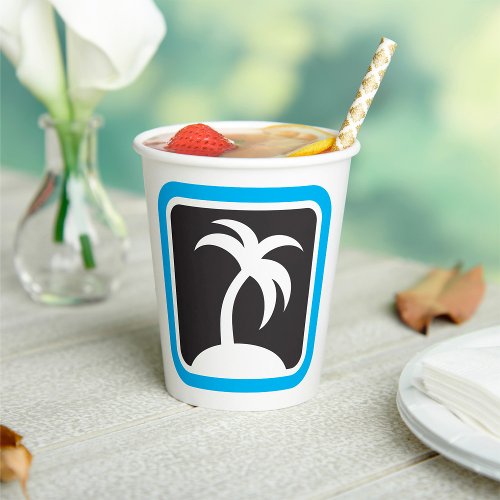 Palm Tree Icon Paper Cups