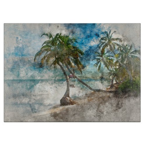 Palm Tree in Ambergris Caye Belize Cutting Board