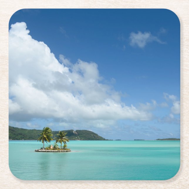 Palm tree in Bora Bora lagoon coaster (Front)