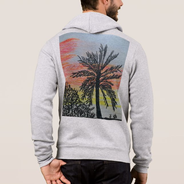 Palm Tree 🌴 In Sunrise 🌅  Hoodie (Back)