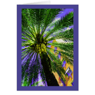 Palm tree in the evening card