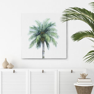 Palm Tree in Watercolor Canvas Print