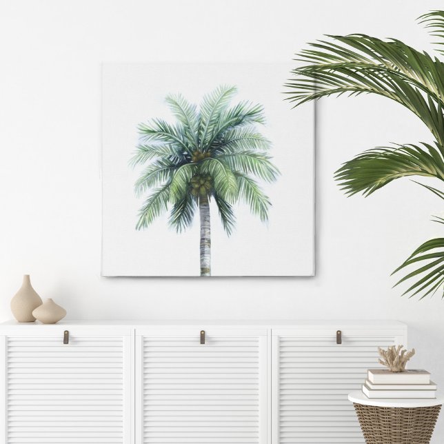 Palm Tree in Watercolor Canvas Print (Creator Uploaded)