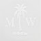 Palm Tree Initial Couple Wedding Monogram Date #5