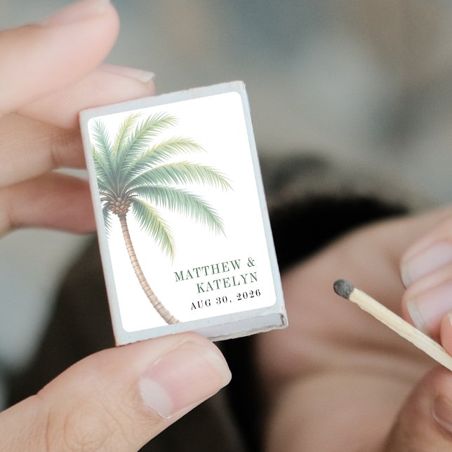 Palm Tree Island Destination Green Wedding Matchboxes (Palm Tree Island Destination Green Wedding Matchboxes
)