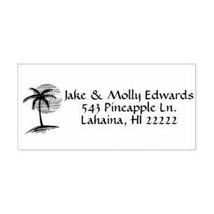 Palm Tree Island Silhouette Personalized Self-inking Stamp