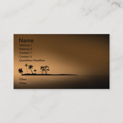 Palm_tree_island_sunset1432 GOLDEN PALM ISLAND SUN Business Card