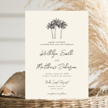 Palm Tree Ivory Minimalist Destination Wedding