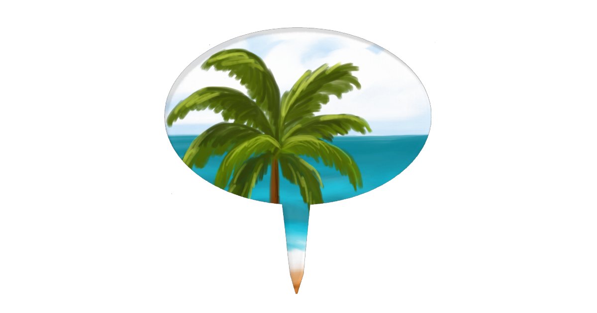 Palm Tree.jpg Cake Topper Zazzle