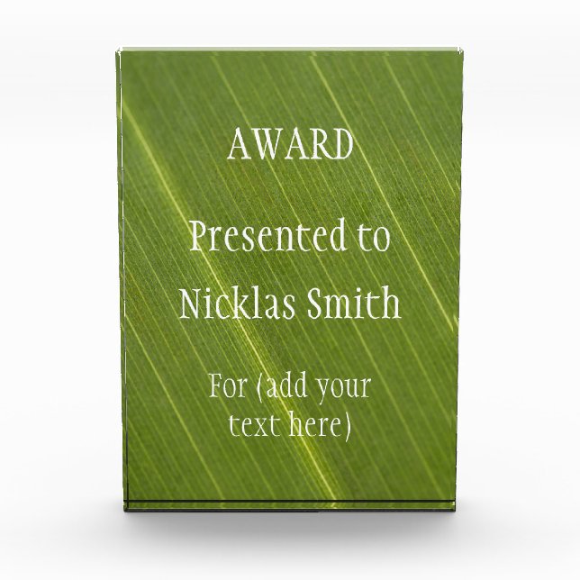 Palm Tree Leaf Awards - Customized (Front)
