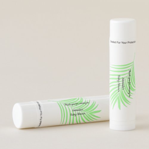 Palm Tree Leaf Baby Shower Green Tropical Trendy Lip Balm