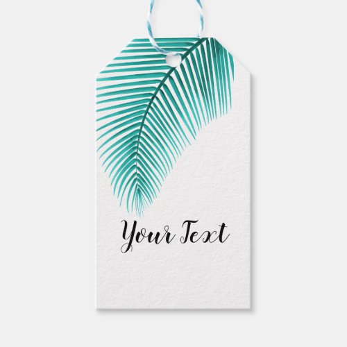 Palm Tree Leaf Gift Tag Tropical Turquoise Gift Tags