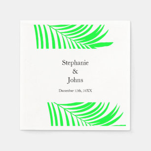 Palm Tree Leaf Green Leaves Elegant Wedding Napkins