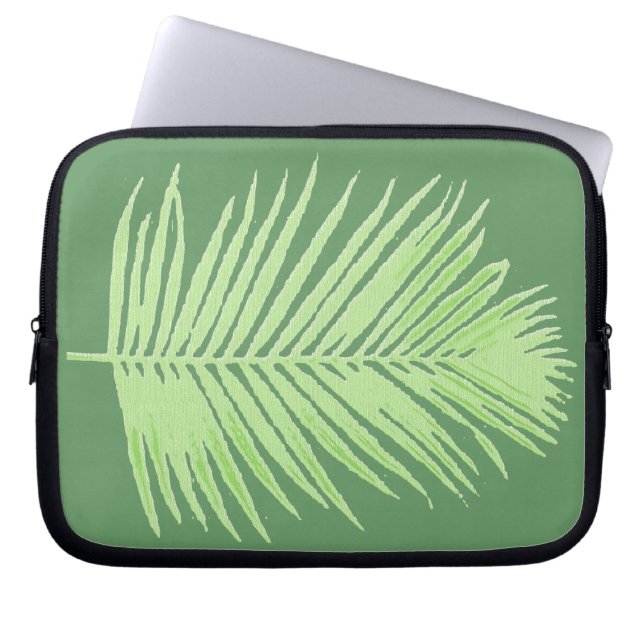 palm tree leaf laptop sleeve (Front)