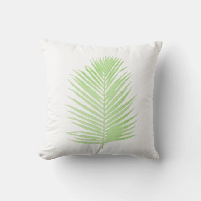 Palm tree leaf outdoor pillow (Front)