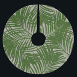 Palm Tree Leaf Pattern Tropical Beach Brushed Polyester Tree Skirt<br><div class="desc">A tree skirt perfect for Christmas at the beach, with a modern pattern of lush tropical palm fronds, adds a tropical theme to any tree. The pattern colors or background color (shown on light tan) can be changed by clicking 'customize further' and changing the fill color of the leaf design....</div>