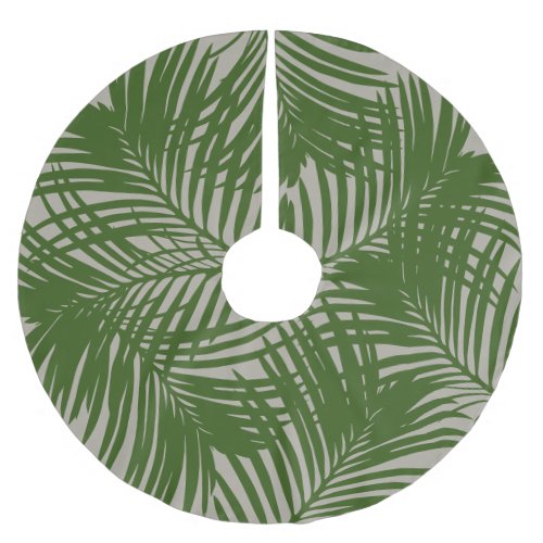Palm Tree Leaf Pattern Tropical Beach Brushed Polyester Tree Skirt