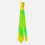 Palm Tree Leaf Tropical Neon Yellow Green Abstract Neck Tie