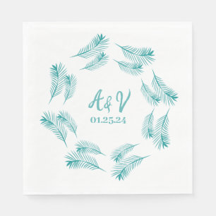 Palm Tree Leaf Tropical Wedding  Napkins
