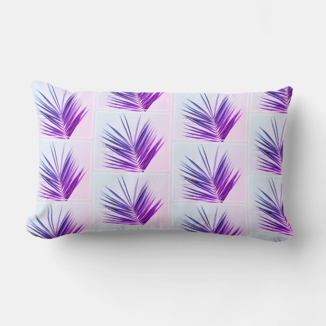 Palm Tree Leaves Brunch Purple Cushion (Front)