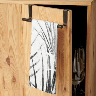 Palm Tree Leaves Minimalism Sketch Kitchen Towel