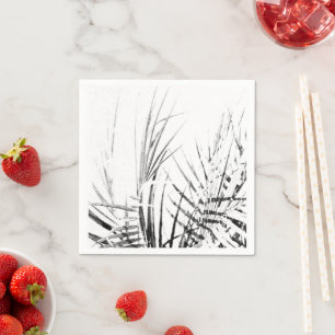 Palm Tree Leaves Minimalism Sketch Napkins