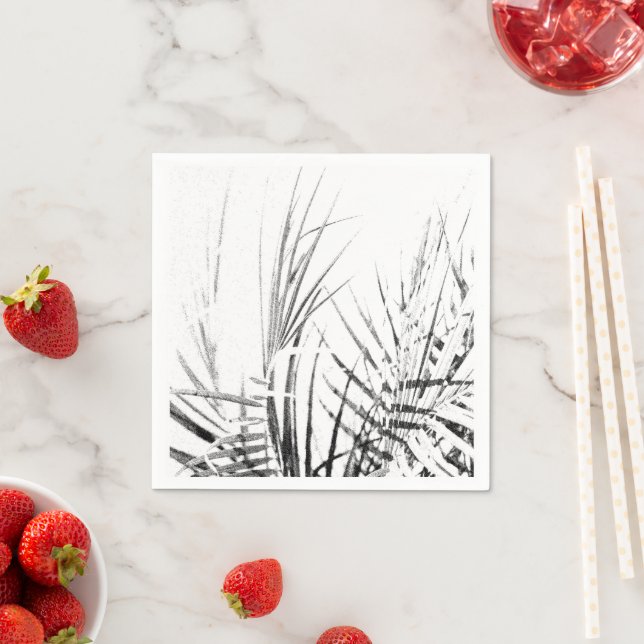 Palm Tree Leaves Minimalism Sketch Napkins (Insitu)