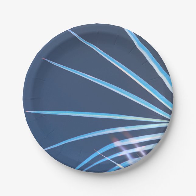 Palm Tree Leaves Minimalism Sketch Paper Plates (Front)