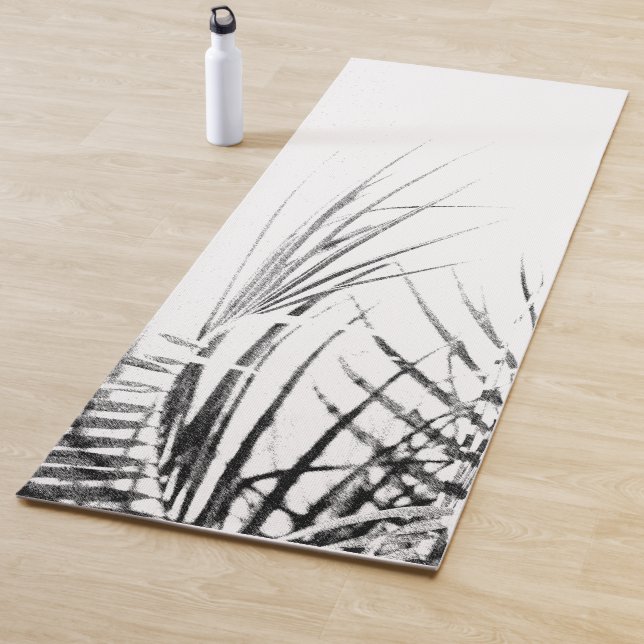 Palm Tree Leaves Minimalism Sketch Yoga Mat (In Situ)