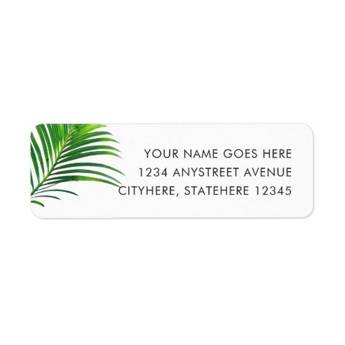 Palm Tree Leaves Modern Return Address Label