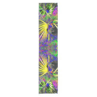 Palm tree leaves pattern colorful design short table runner
