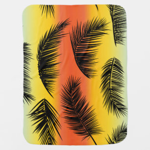 Palm tree leaves: seamless pattern. baby blanket