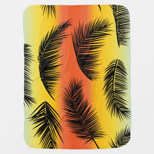 Palm tree leaves: seamless pattern. baby blanket (Front)