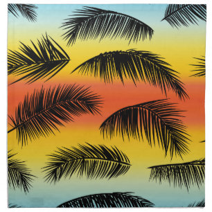 Palm tree leaves: seamless pattern. cloth napkin