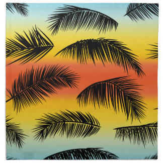Palm tree leaves: seamless pattern. cloth napkin