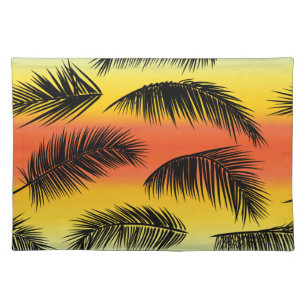 Palm tree leaves: seamless pattern. cloth placemat