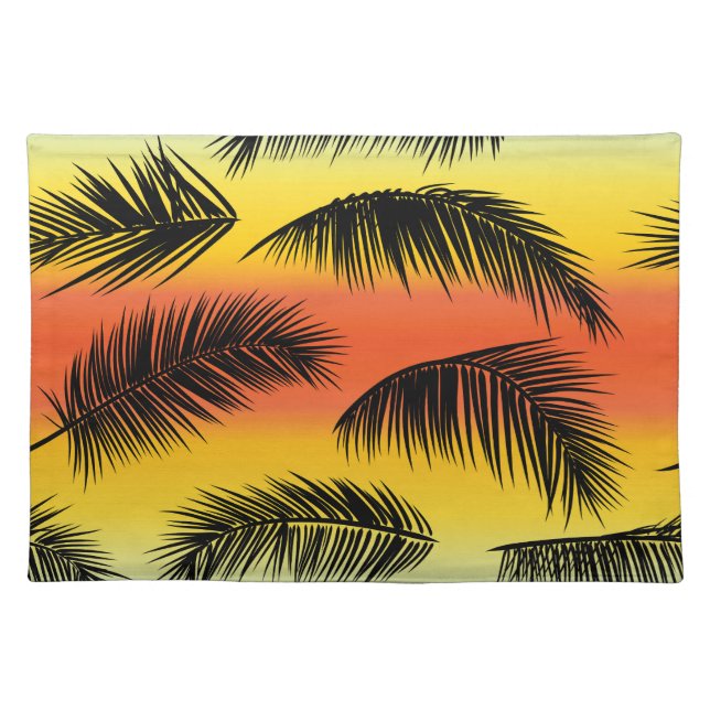 Palm tree leaves: seamless pattern. cloth placemat (Front)