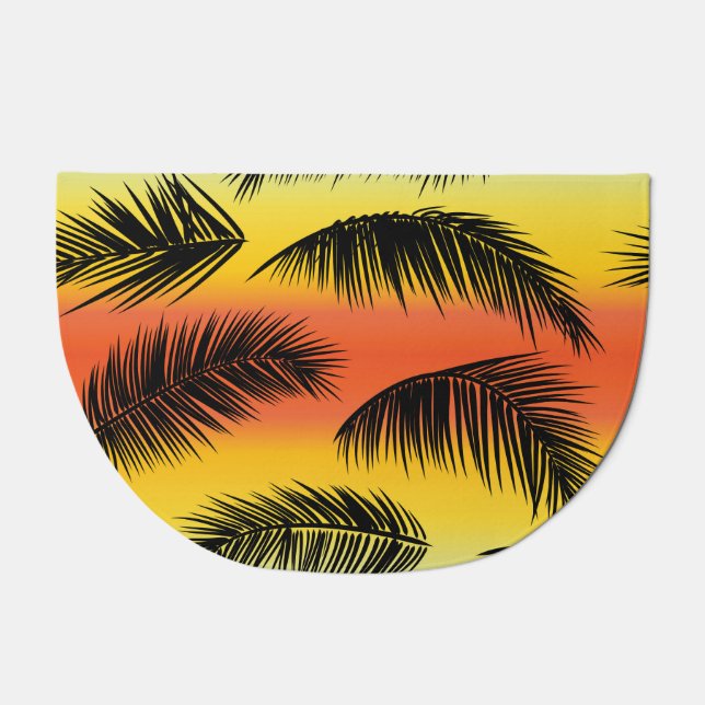 Palm tree leaves: seamless pattern. doormat (Front)