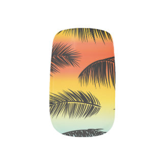 Palm tree leaves: seamless pattern. minx nail art