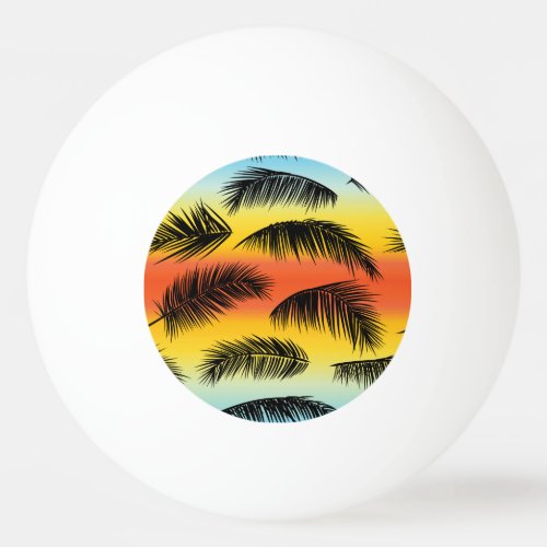 Palm tree leaves seamless pattern ping pong ball