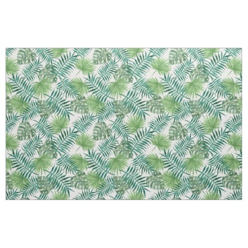 Palm Tree Leaves Tropical Green Pattern Fabric