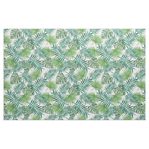 Palm Tree Leaves Tropical Green Pattern Fabric