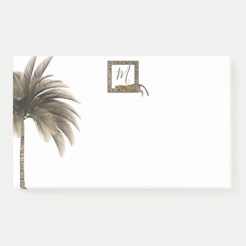 Palm tree Leopard Print Monogram Modern Post_it Notes