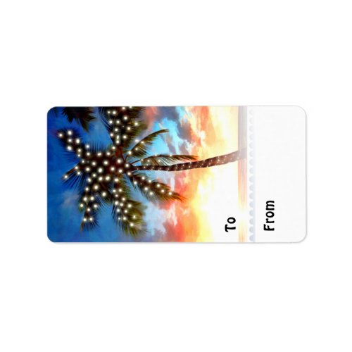 Palm Tree Lights at Sunset Package Tag