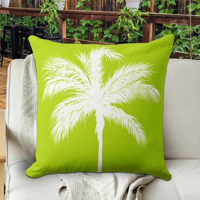 Palm Tree Lime Throw Pillow (Creator Uploaded)